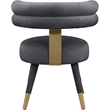 Meridian Furniture Fitzroy Gray Velvet Dining Chair (Set of 2)