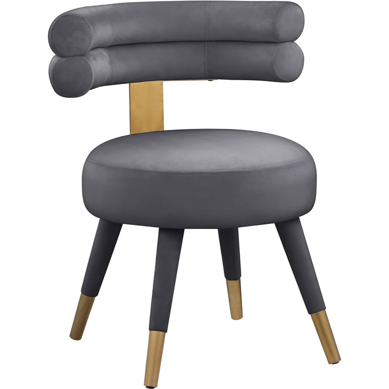 Meridian Furniture Fitzroy Gray Velvet Dining Chair (Set of 2)