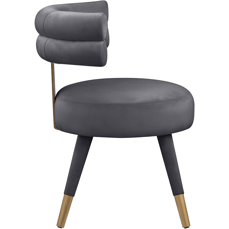 Meridian Furniture Fitzroy Gray Velvet Dining Chair (Set of 2)