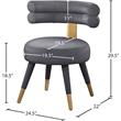 Meridian Furniture Fitzroy Gray Velvet Dining Chair (Set of 2)