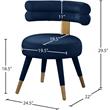 Meridian Furniture Fitzroy Navy Velvet Dining Chair (Set of 2)