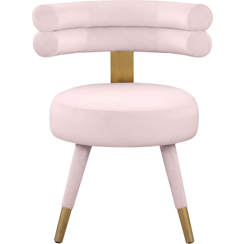 Meridian Furniture Fitzroy Pink Velvet Dining Chair (Set of 2)