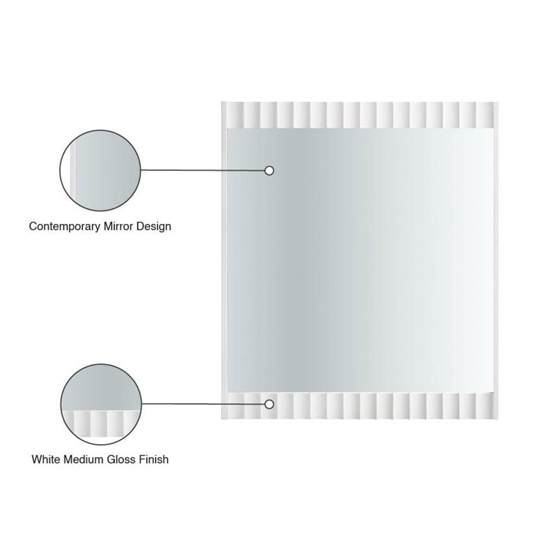 Meridian Furniture Modernist White Medium Gloss Finished Mirror