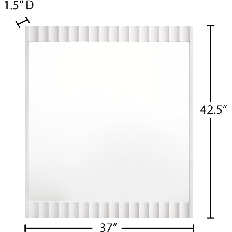 Meridian Furniture Modernist White Medium Gloss Finished Mirror