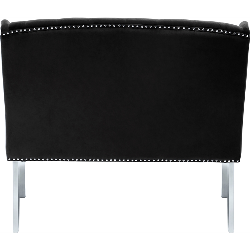 Meridian Furniture Black Velvet Suri Settee Bench