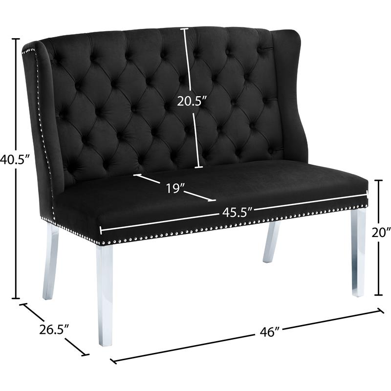 Meridian Furniture Suri Velvet Settee Bench