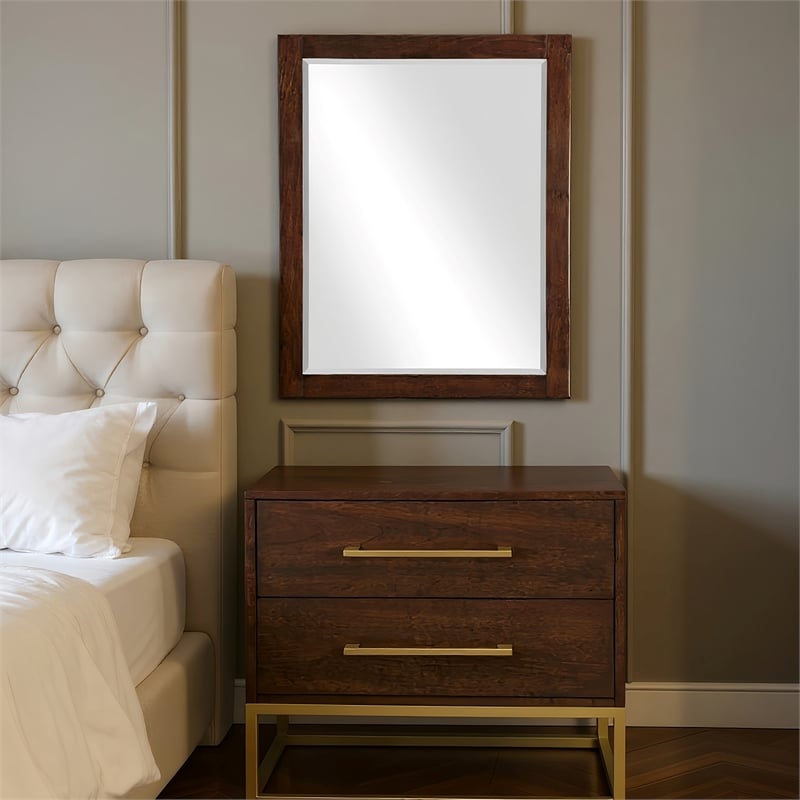 Meridian Furniture Maxine Mirror in Dark Cherry Finish