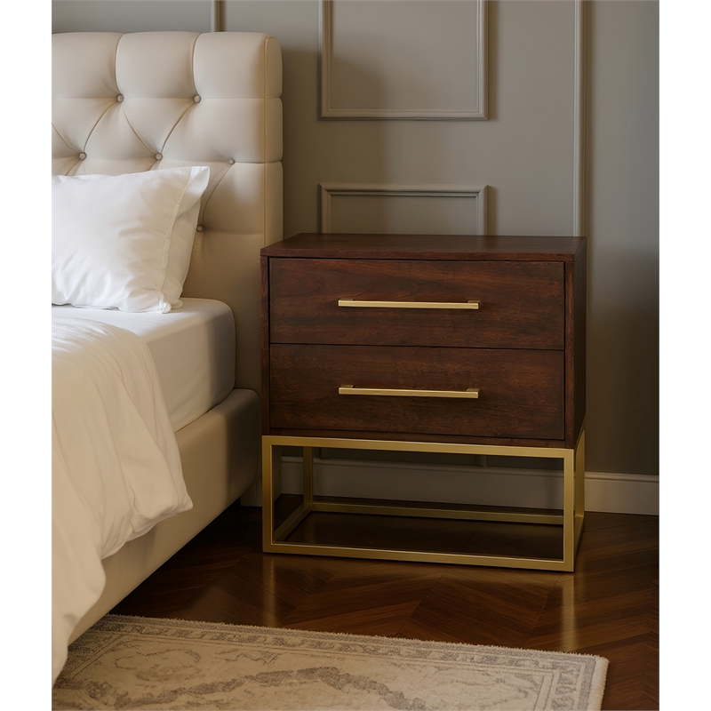 Meridian Furniture Maxine Night Stand in Dark Cherry Finish