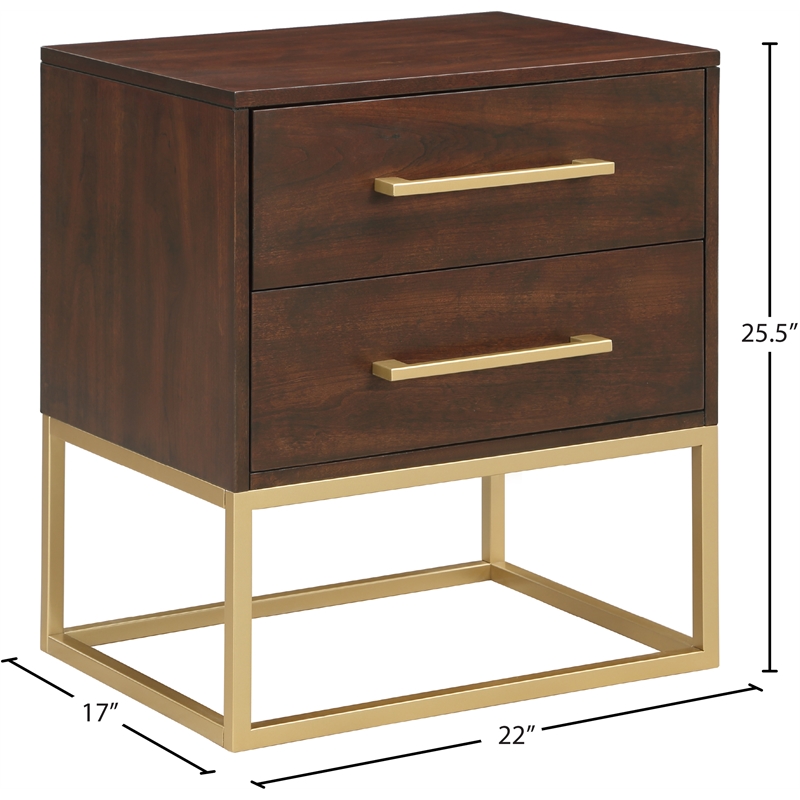 Meridian Furniture Maxine Night Stand in Dark Cherry Finish