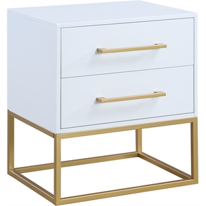 meridian furniture maxine night stand in rich white finish