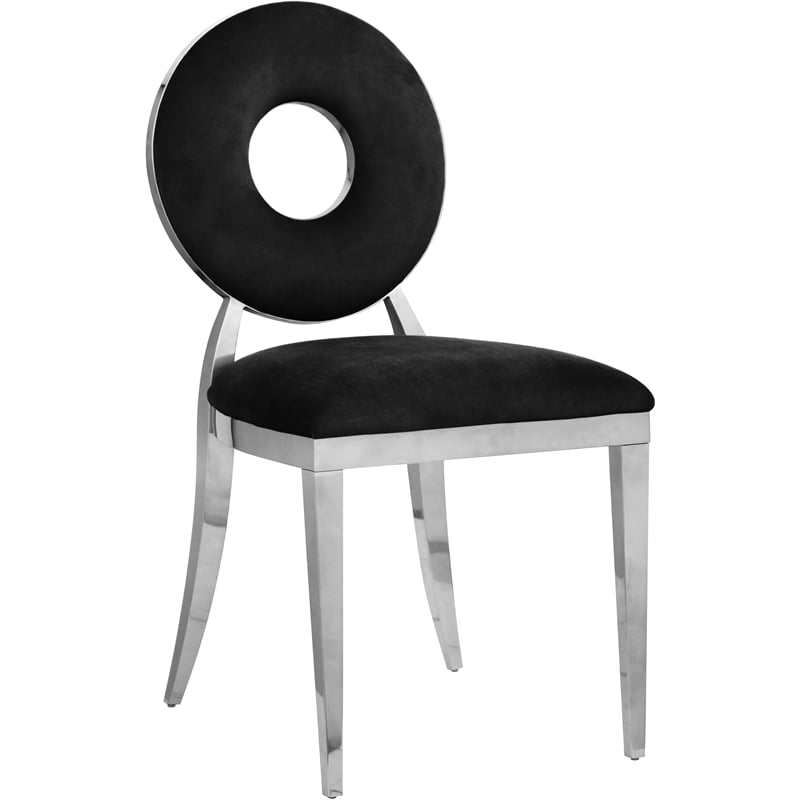 Meridian Furniture Carousel Velvet Dining Chair - Chrome Meridian Furniture Carousel Velvet Dining Chair - Chrome