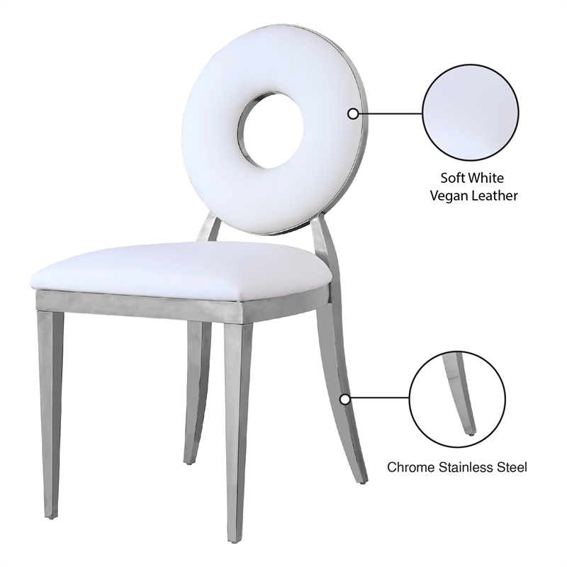 Meridian Furnture Carousel Faux Leather Dining Chair - Chrome Meridian Furnture Carousel Faux Leather Dining Chair - Chrome