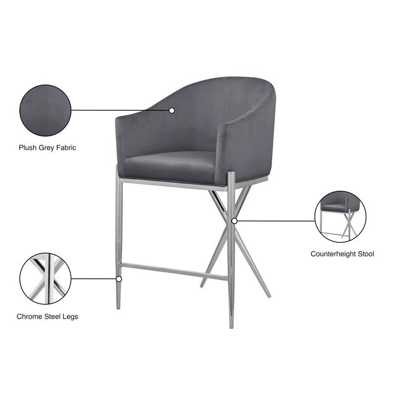 Meridian Furniture Xavier Counter Stool - Chrome