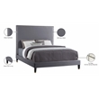 Meridian Furniture Harlie Gray Velvet King Bed