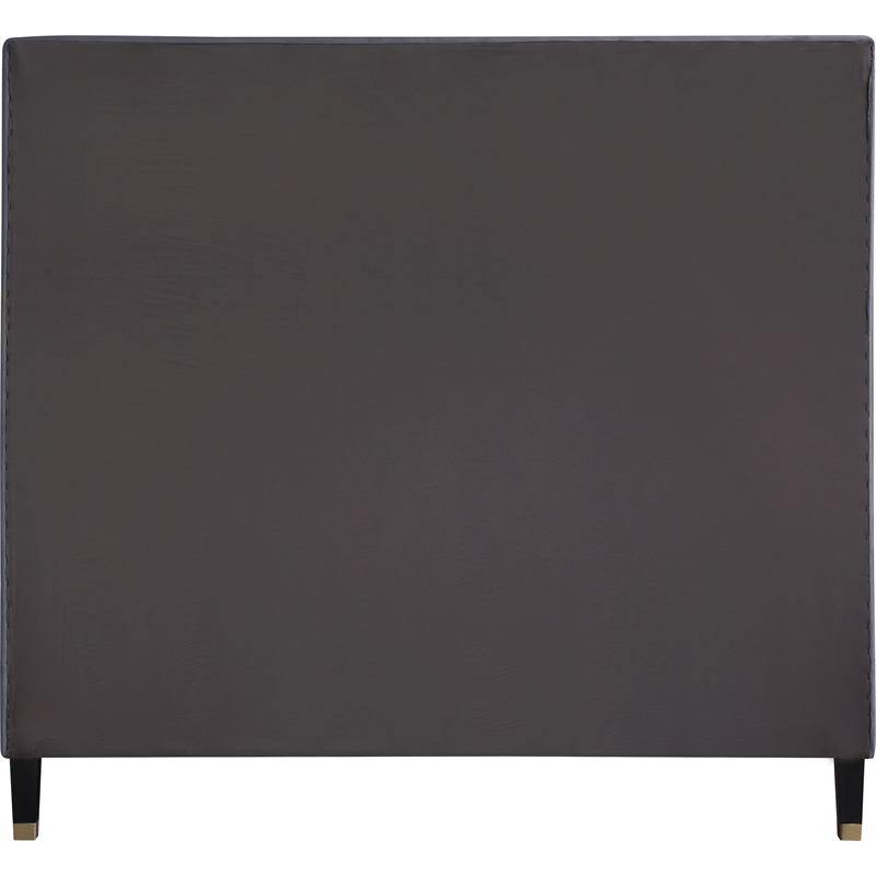Meridian Furniture Harlie Gray Velvet King Bed