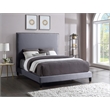 Meridian Furniture Harlie Gray Velvet Queen Bed