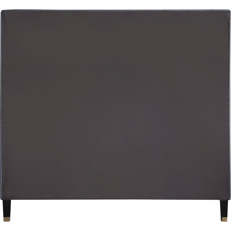 Meridian Furniture Harlie Gray Velvet Queen Bed