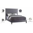 Meridian Furniture Harlie Gray Velvet Queen Bed