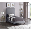 Meridian Furniture Harlie Gray Velvet Twin Bed