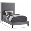 Meridian Furniture Harlie Gray Velvet Twin Bed