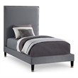 Meridian Furniture Harlie Gray Velvet Twin Bed