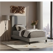 Meridian Furniture Harlie Gray Velvet Twin Bed