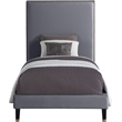 Meridian Furniture Harlie Gray Velvet Twin Bed