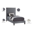 Meridian Furniture Harlie Gray Velvet Twin Bed