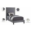 Meridian Furniture Harlie Gray Velvet Twin Bed