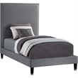 Meridian Furniture Harlie Gray Velvet Twin Bed