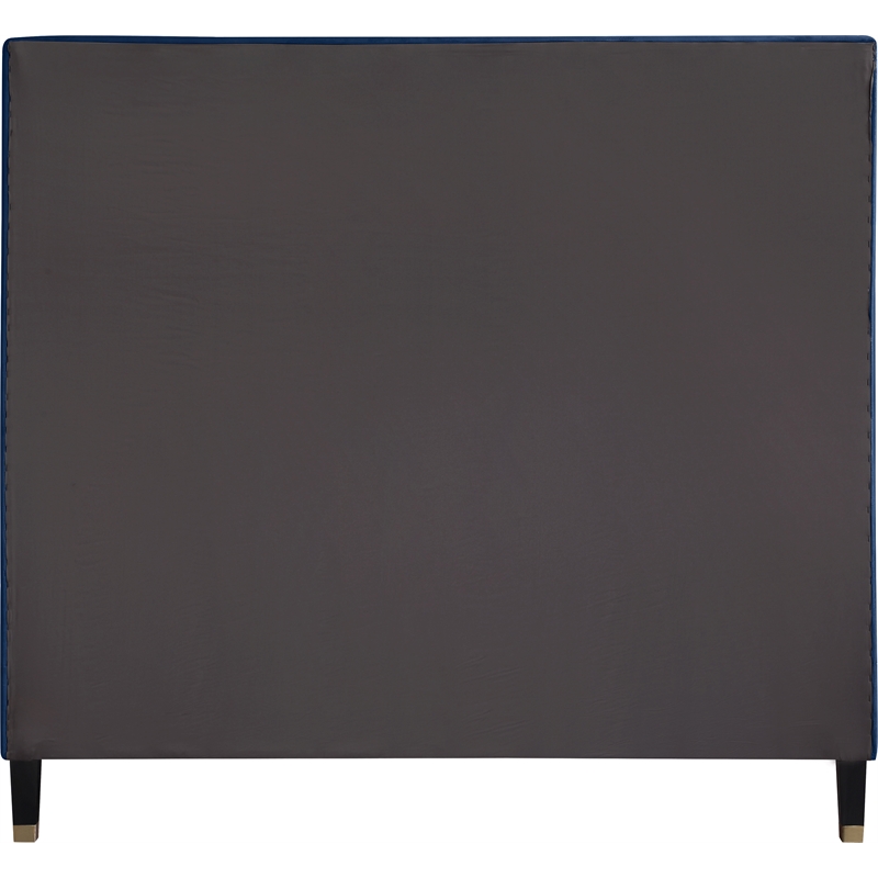 Meridian Furniture Harlie Navy Velvet Full Bed