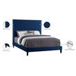 Meridian Furniture Harlie Navy Velvet Full Bed