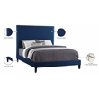 Meridian Furniture Harlie Navy Velvet Full Bed