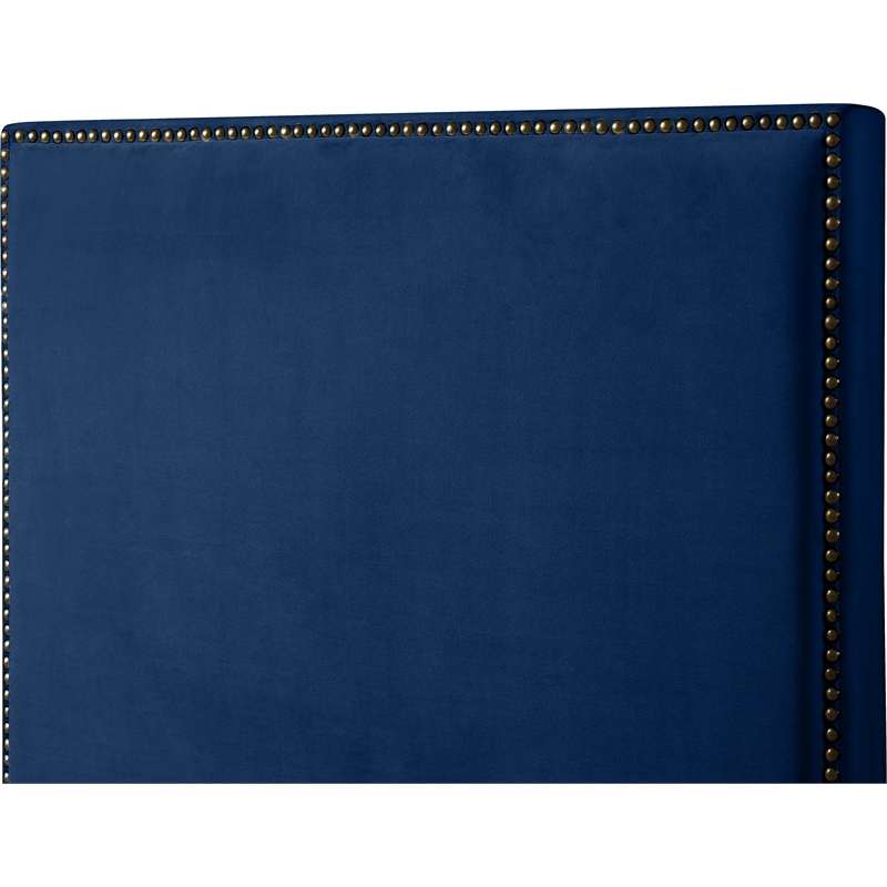 Meridian Furniture Harlie Navy Velvet King Bed