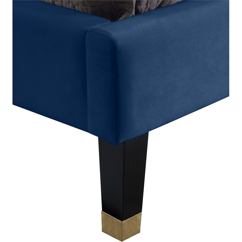 Meridian Furniture Harlie Navy Velvet King Bed