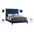 Meridian Furniture Harlie Navy Velvet Queen Bed