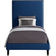 Meridian Furniture Harlie Navy Velvet Twin Bed