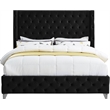 Meridian Furniture Savan Black Velvet Full Bed