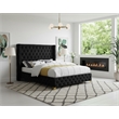 Meridian Furniture Savan Black Velvet King Bed