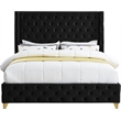 Meridian Furniture Savan Black Velvet King Bed
