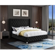Meridian Furniture Savan Black Velvet Queen Bed