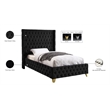 Meridian Furniture Savan Black Velvet Twin Bed