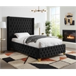 Meridian Furniture Savan Black Velvet Twin Bed