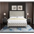 Meridian Furniture Savan Cream Velvet King Bed