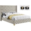 Meridian Furniture Savan Cream Velvet King Bed