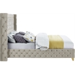 Meridian Furniture Savan Cream Velvet Queen Bed