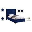 Meridian Furniture Savan Navy Velvet Twin Bed