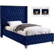 Meridian Furniture Savan Navy Velvet Twin Bed