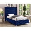 Meridian Furniture Savan Navy Velvet Twin Bed