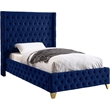 Meridian Furniture Savan Navy Velvet Twin Bed